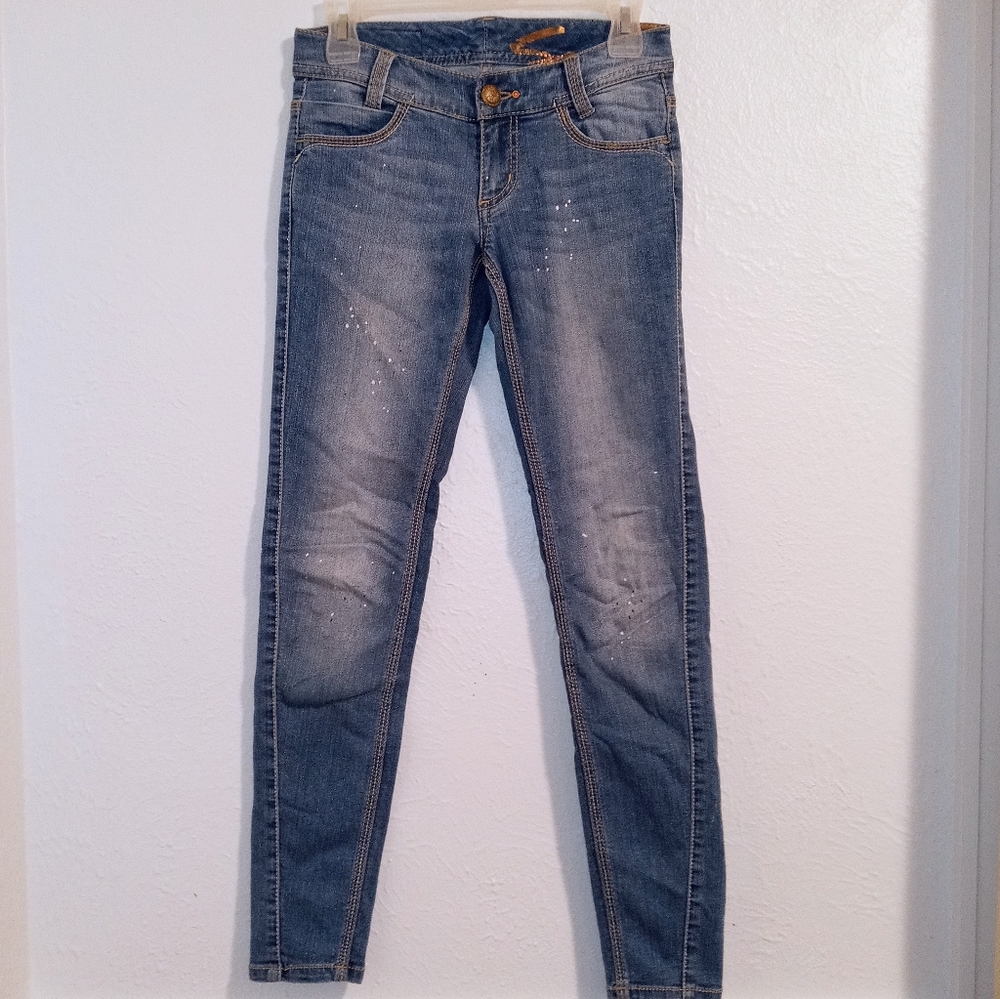 Seven7 Skinny Jean Paint Splatter Sz 25 Stretch